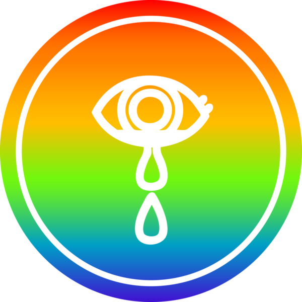 Ağlayan göz yuvarlak simgesi gökkuşağı gradyan bir insan tarafından çizilmiş.