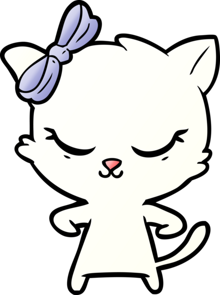 Bir insan tarafından çizilmiş sevimli çizgi film kedisi.