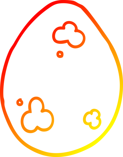 Bir insan tarafından çizilmiş karikatür yumurtasının sıcak gradyan çizimi