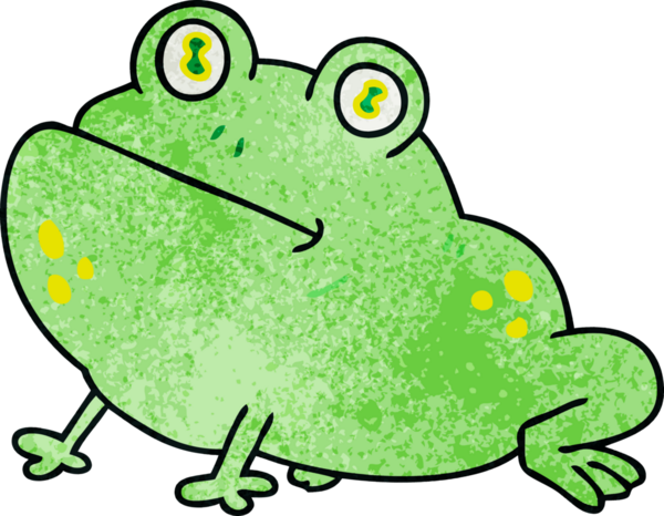 Bir insan tarafından çizilmiş garip bir karikatür kurbağası