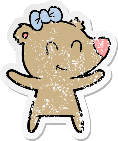 Bir insan tarafından çizilmiş dişi ayı karikatürü.