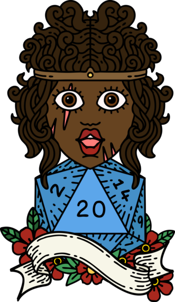 Retro Dövme Tarzı İnsan Barbarlığı Bir insan tarafından çizilmiş 20 zar ile