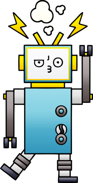 Bir insan tarafından çizilmiş bir robotun gölgelenmiş çizimi