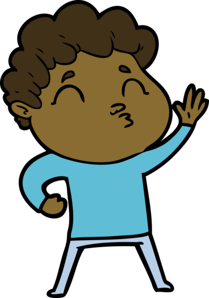 Çizgi film adamı somurtuyor Bir insan tarafından çizilmiş