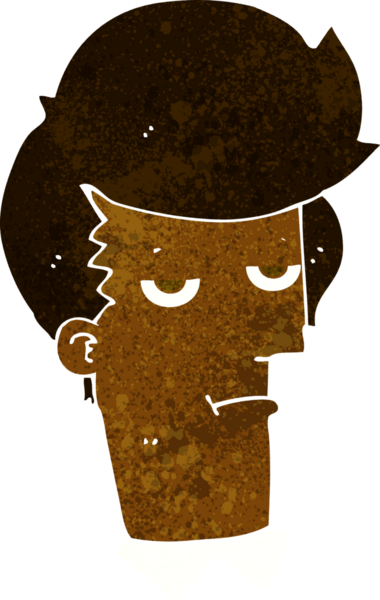 Bir insan tarafından çizilmiş sıkıcı bir çizgi film.