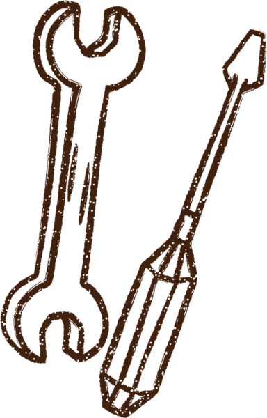 Bir insan tarafından çizilen Aletler Kömür Çizimi