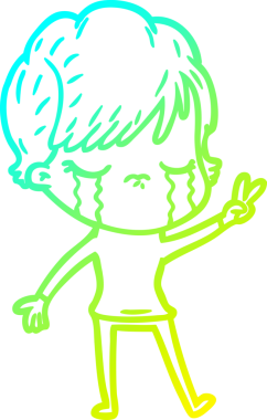 Bir insan tarafından çizilmiş ağlayan bir karikatür çizimi.