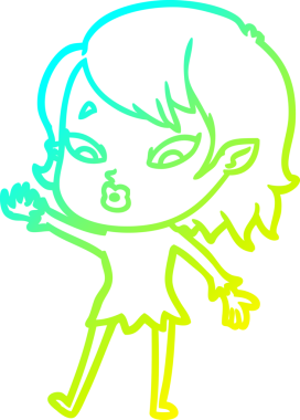 Soğuk gradyan çizgisi, bir insan tarafından çizilmiş şirin bir vampir kız çizgi filmi.