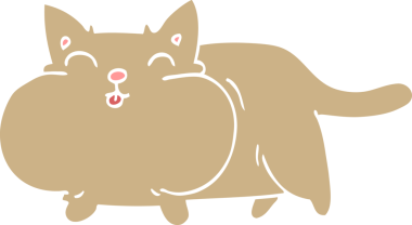 Bir insan tarafından çizilmiş mutlu kedi karalaması.