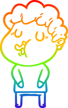 Gökkuşağı gradyan çizimi bir insan tarafından çizilmiş bir çizgi film karakteri.