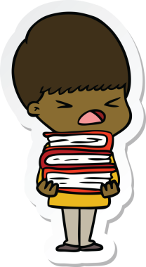 Bir insan tarafından çizilmiş bir karikatür çıkartması.