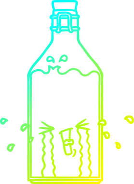 Bir insan tarafından çizilmiş eski bir şişenin soğuk gradyan çizgisi.