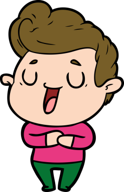 Bir insan tarafından çizilmiş mutlu çizgi film adamı.