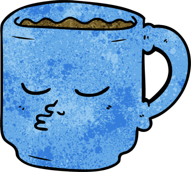 bir insan tarafından çizilmiş kahve fincanı.