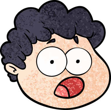 Bir insan tarafından çizilmiş erkek yüzü.