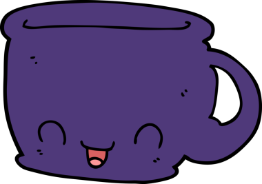 Bir insan tarafından çizilmiş bir fincan kahve.