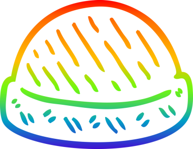 Bir insan tarafından çizilmiş bir kış şapkasının çizimi.