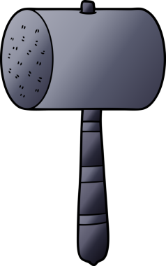 Bir insan tarafından çizilmiş karton çekiç.