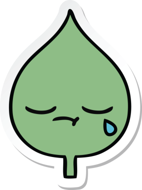 Bir insan tarafından çizilmiş sevimli bir çizgi film yaprağının çıkartması.