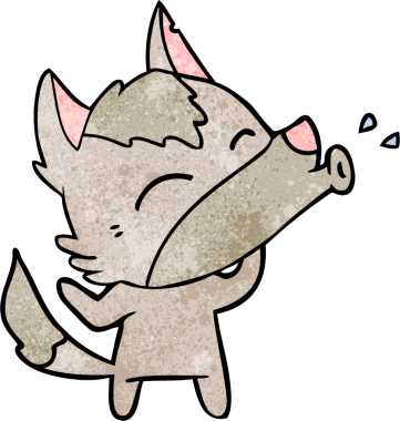 Bir insan tarafından çizilmiş uluyan kurt çizgi filmi.