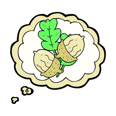 Bir insan tarafından çizilmiş serbest çizim balon palamutları.