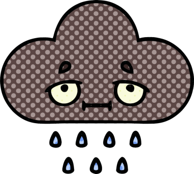 Bir insan tarafından çizilmiş fırtına yağmuru bulutu çizgi filmi.