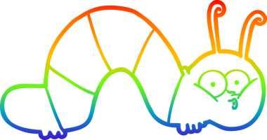 gökkuşağı gradyan çizgi çizimi bir insan tarafından çizilmiş bir tırtıl