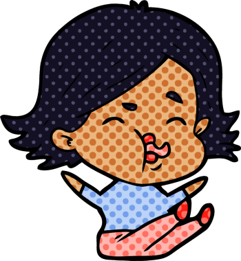 Bir insan tarafından çizilen karikatür kızı.