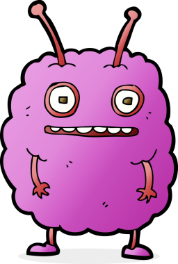 Bir insan tarafından çizilmiş komik uzaylı canavar.