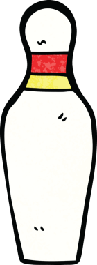 Bir insan tarafından çizilmiş karalama bovling pimi.