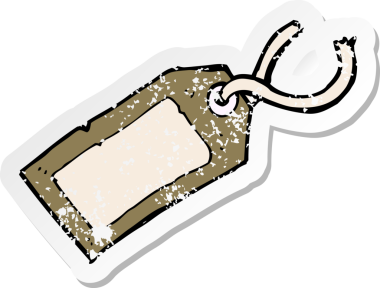 Bir insan tarafından çizilmiş karikatür bagaj etiketi.