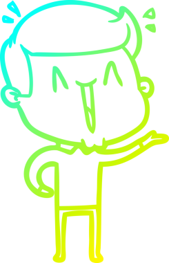 Bir insan tarafından çizilmiş, heyecanlı bir çizgi film çizimi.