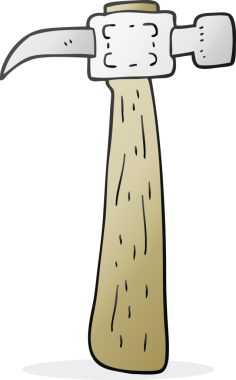 Bir insan tarafından çizilmiş serbest çizim çekiç.