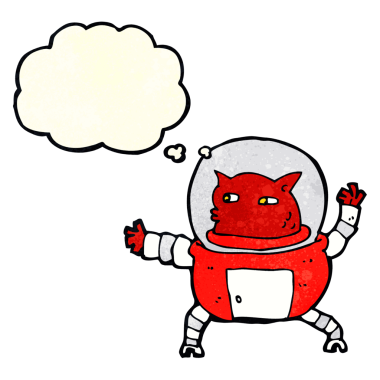 Bir insan tarafından çizilmiş düşünce kabarcığı olan bir uzaylı çizgi filmi.