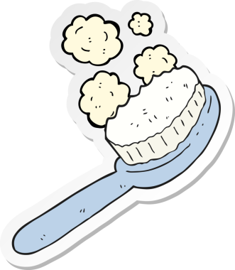 Bir insan tarafından çizilmiş karikatür fırçasının çıkartması.