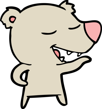 Bir insan tarafından çizilmiş çizgi film ayısı.