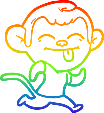 gökkuşağı gradyan çizimi bir insan tarafından çizilmiş komik bir çizgi maymun