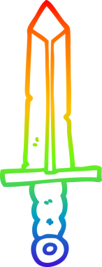 Bir insan tarafından çizilmiş karikatür kılıcının çizimi.