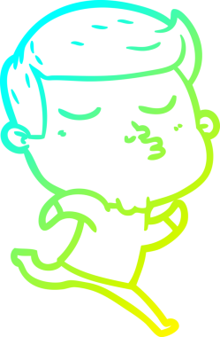 Çizgi film mankeni bir adamın insan tarafından çizilmiş soğuk gradyan çizimi.