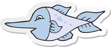 Bir insan tarafından çizilmiş kılıç balığının çıkartması.