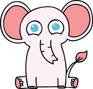 Bir insan tarafından çizilmiş garip bir karikatür fil.