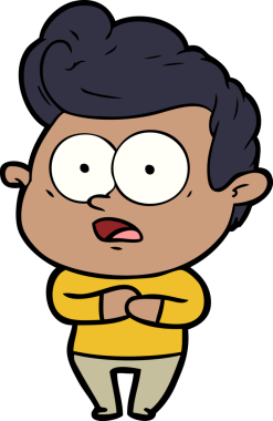 Bir insan tarafından çizilmiş çizgi film bakışlı adam.