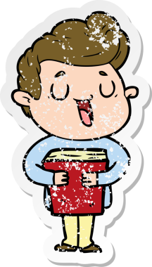 Bir insan tarafından çizilmiş mutlu bir çizgi film karakterinin sıkıntılı çıkartması.