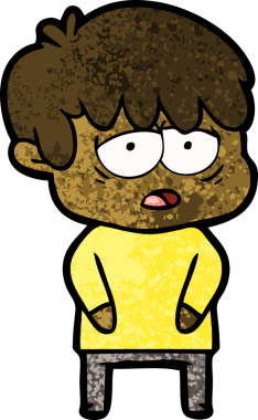 Bir insan tarafından çizilmiş bitkin çocuk çizgi filmi.