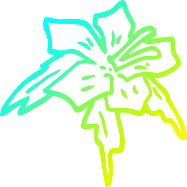 Bir insan tarafından çizilen nilüfer çiçeğinin soğuk gradyan çizgisi.