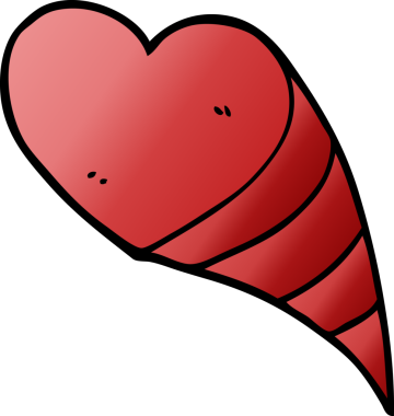 Bir insan tarafından çizilmiş aşk kalpleri.