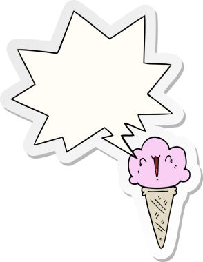 Bir insan tarafından çizilmiş yüz ifadeli karikatür dondurması.