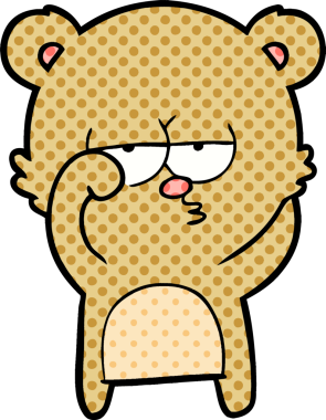 Bir insan tarafından çizilmiş sıkılmış ayı çizgi filmi