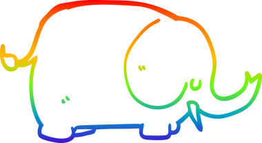 gökkuşağı gradyanı bir insan tarafından çizilmiş bir fil çizimi