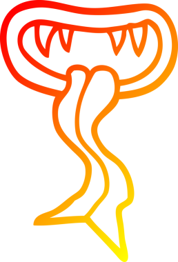 Bir insan tarafından çizilmiş çizgi film canavarı ağzı.